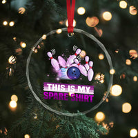 Funny Bowling Lover Crystal Glass Ornament This Is My Spare Shirt Quote - Wonder Print Shop