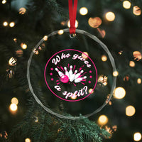 Funny Bowling Quote Crystal Glass Ornament Who Gives A Split For Women TS12