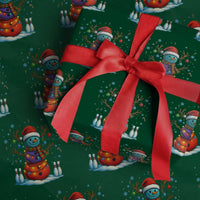 Funny Bowling Xmas Wrapping Paper Roll Gift For Bowler - Wonder Print Shop