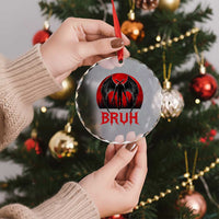 Funny Bruh Mothman Crystal Glass Ornament Cryptozoology Cryptid Humor Weirdcore Horror Moon