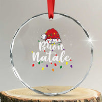 Funny Buon Natale Crystal Glass Ornament Italian Christmas Italy Pride Santa Hat TS11