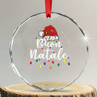 Funny Buon Natale Crystal Glass Ornament Italian Christmas Italy Pride Santa Hat - Wonder Print Shop