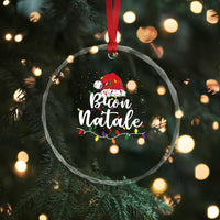 Funny Buon Natale Crystal Glass Ornament Italian Christmas Italy Pride Santa Hat TS11