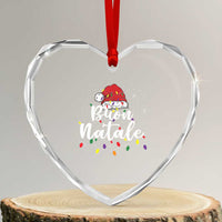 Funny Buon Natale Heart Crystal Glass Ornament Italian Christmas Italy Pride Santa Hat - Wonder Print Shop