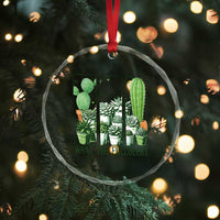 Funny Cactus Plant Lover Crystal Glass Ornament What The Fucculent TS12