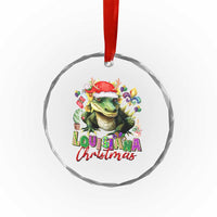 Funny Cajun Louisiana Christmas Santa's Alligator Crystal Glass Ornament TS11