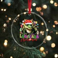 Funny Cajun Louisiana Christmas Santa's Alligator Crystal Glass Ornament TS11