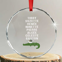 Funny Cajun Louisiana Xmas Crystal Glass Ornament Eight Crocodiles New Orleans Santa TS11