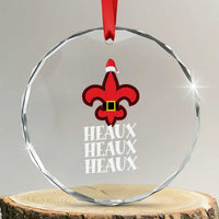 Funny Cajun Louisiana Xmas Crystal Glass Ornament Heaux Heaux Heaux New Orleans Santa Hat TS11