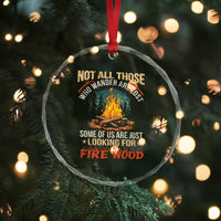 Funny Camping Crystal Glass Ornament Not All Those Who Wander Are Lost - Wonder Print Shop