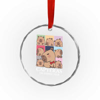 Funny Capybara Xmas Crystal Glass Ornament Capyeras The Rodent Tour TS09