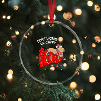 Funny Capybara Xmas Crystal Glass Ornament Don't Worry Be Capy TS09
