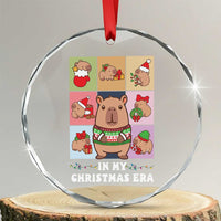 Funny Capybara Xmas Crystal Glass Ornament In My Christmas Era TS09