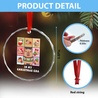 Funny Capybara Xmas Crystal Glass Ornament In My Christmas Era TS09