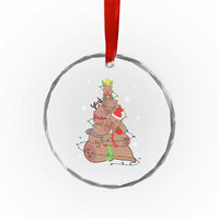 Funny Capybara Xmas Tree Crystal Glass Ornament TS09