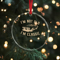 Funny Car Graphic Crystal Glass Ornament Vintage I'm Not Old I'm Classic