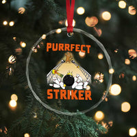 Funny Cat Bowling Gift Crystal Glass Ornament Purrfect Striker TS12