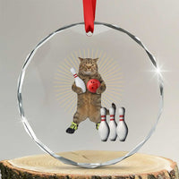 Funny Cat Bowling Meme Crystal Glass Ornament Gift For Bowlers TS12