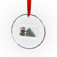 Funny Cat Christmas Crystal Glass Ornament On The Naughty List And I Regret Nothing TS14