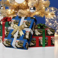 Funny Cat Christmas Wrapping Paper Roll Night Time Security Guard - Wonder Print Shop