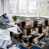 Funny Cat Christmas Wrapping Paper Roll Ring There is Motion at Your Front Door Meme Xmas Tree - Wonder Print Shop