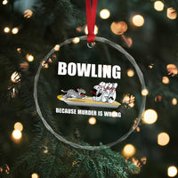 Funny Cat Crystal Glass Ornament Bowling Because Murder Is Wrong Gift - Wonder Print Shop