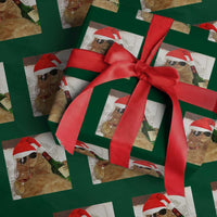 Funny Cat Drinking Wine Xmas Wrapping Paper Roll - Wonder Print Shop