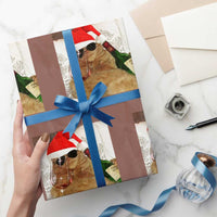 Funny Cat Drinking Wine Xmas Wrapping Paper Roll - Wonder Print Shop