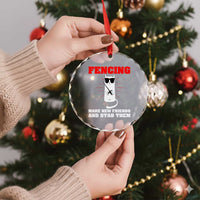 Funny Cat Fencing Crystal Glass Ornament Make Me New Friends And Stab Them TS14