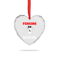 Funny Cat Fencing Heart Crystal Glass Ornament Make Me New Friends And Stab Them - Wonder Print Shop