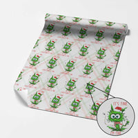 Funny Cat Green Christmas Wrapping Paper Roll It Is Fine I Am Fine Everything Is Fine - Wonder Print Shop