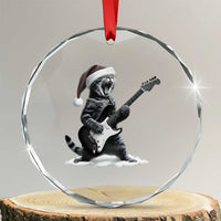 Funny Cat Guitar Crystal Glass Ornament Rock and Roll Christmas TS14