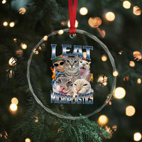 Funny Cat Meme Crystal Glass Ornament I Eat Microplastics - Wonder Print Shop