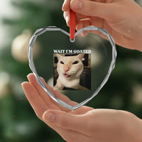 Funny Cat Meme Lover Heart Crystal Glass Ornament