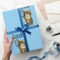 Funny Cat Plays Tennis Wrapping Paper Roll Because Murder Is Wrong - Wonder Print Shop