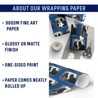 Funny Cat Wrapping Paper Roll I Do Not Think Therefore I Do Not Am Goth Emo Grunge Witchy - Wonder Print Shop
