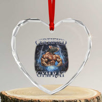 Funny Certified Gym Rat Heart Crystal Glass Ornament Fitness Bodybuilding Gym Lovers Meme - Wonder Print Shop