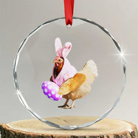 Funny Chicken Bunny Crystal Glass Ornament Happy Easter Eggs Farm TS02