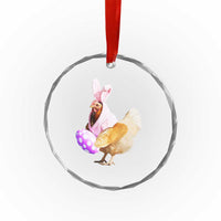 Funny Chicken Bunny Crystal Glass Ornament Happy Easter Eggs Farm TS02