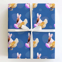 Funny Chicken Bunny Wrapping Paper Roll Happy Easter Eggs Farm
