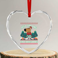 Funny Chillin Guy Just Chilling On Christmas Viral Meme Heart Crystal Glass Ornament - Wonder Print Shop