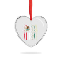 Funny Chinga La Migra Heart Crystal Glass Ornament Gun Vintage Mexican Flag - Wonder Print Shop