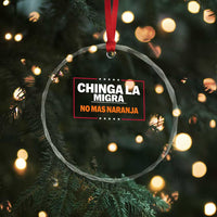 Funny Chinga La Migra No Mas Naranja Crystal Glass Ornament Star Stripes - Wonder Print Shop
