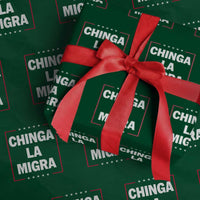 Funny Chinga La Migra Wrapping Paper Roll Star Stripes - Wonder Print Shop