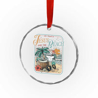 Funny Christian Beach Gift Crystal Glass Ornament All I Need Is Jesus And The Beach