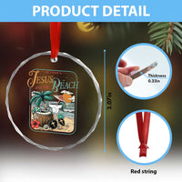 Funny Christian Beach Gift Crystal Glass Ornament All I Need Is Jesus And The Beach