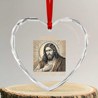Funny Christian Jesus Faith Meme Heart Crystal Glass Ornament Omg You Guys Thats Not What I Said