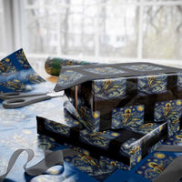 Funny Christian Jesus Riding Hammerhead Shark Wrapping Paper Roll Starry Night Inspired Art