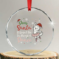Funny Christmas Ballet Cat Lover Crystal Glass Ornament Dear Santa It Was Not Me TS12