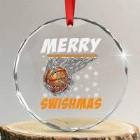 Funny Christmas Basketball Crystal Glass Ornament Merry Swishmas Xmas Swish Technique TS11